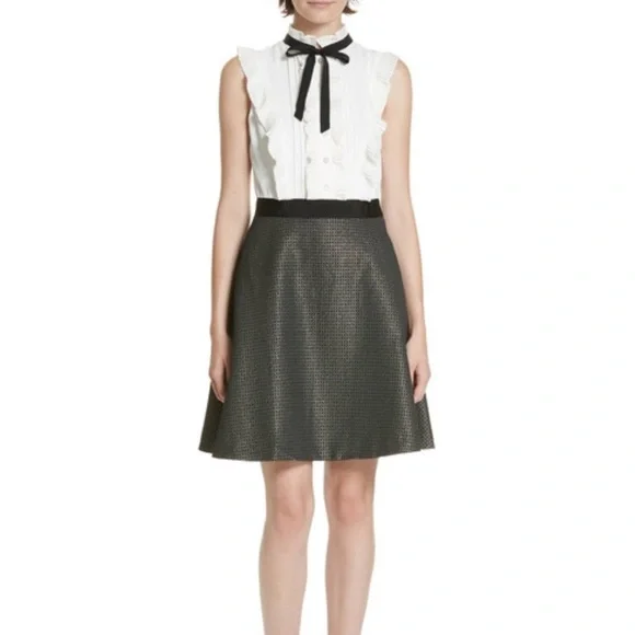 Ted Baker Black and White Midi Dress - Picture 14 of 16